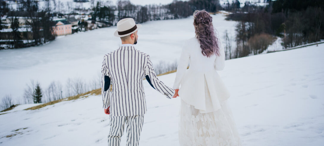 Zimní svatba na zámku - výhled ze Zelené hory